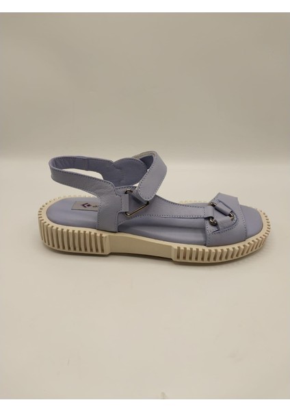 Juana Mavi Gerçek Deri Sandalet – Rahat ve Şık Kadın Sandalet