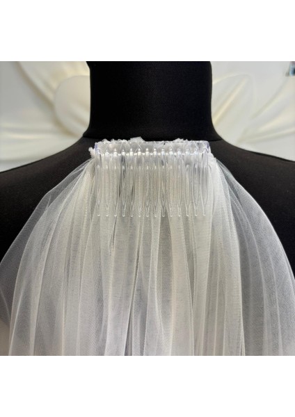 Çift Kat Daire Duvak,3 Boyutlu Çiçekli 3Mt En