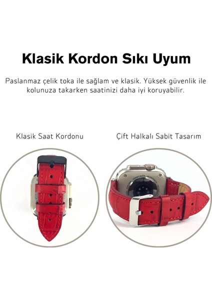 El Yapımı Hakiki Deri Kutulu Apple Watch Kordon 38MM 40MM 41MM Uyumlu Watch Ultra Kayış modelleri