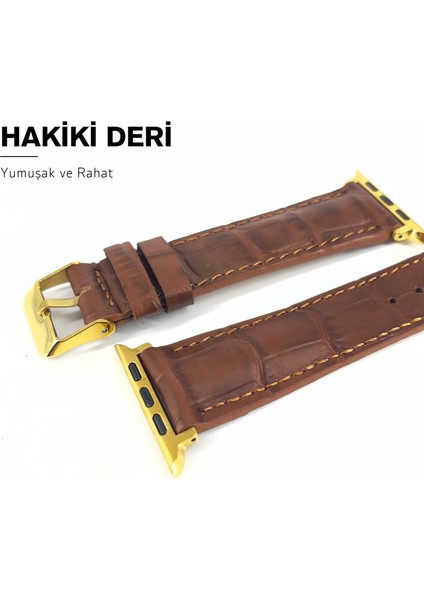 El Yapımı Hakiki Deri Kutulu Apple Watch Kordon 38MM 40MM 41MM Uyumlu Watch Ultra Kayış