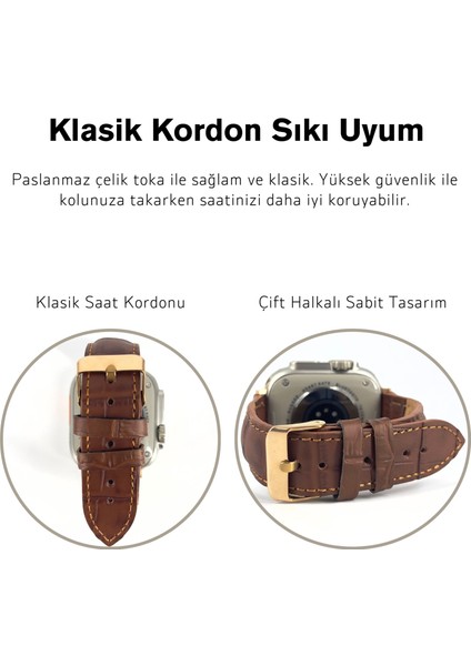 El Yapımı Hakiki Deri Kutulu Apple Watch Kordon 38MM 40MM 41MM Uyumlu Watch Ultra Kayış modelleri