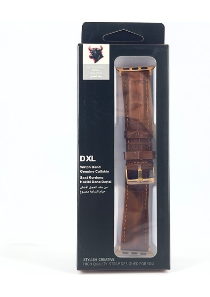 El Yapımı Hakiki Deri Kutulu Apple Watch Kordon 38MM 40MM 41MM Uyumlu Watch Ultra Kayış