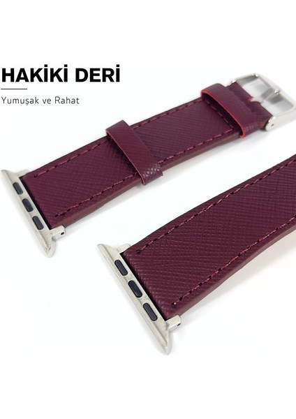 El Yapımı Hakiki Deri Kutulu Apple Watch Kordon 38MM 40MM 41MM Uyumlu Watch Ultra Kayış