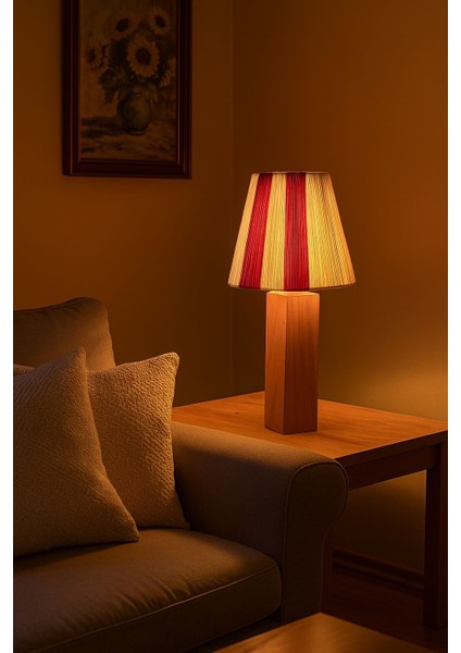 Ahşap Abajur, Ahşap Masa Lambası, Dekoratif Lamba