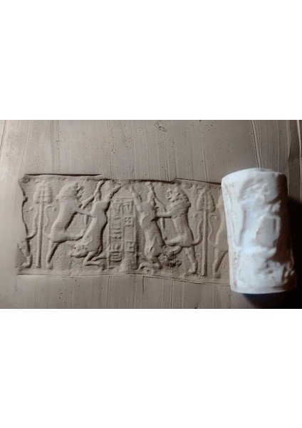 8 cm Doku Silindiri- Doku Rulosu Antik Silindir Mühür Seramik&polimer Kil Desen Oklavası-Sümer9