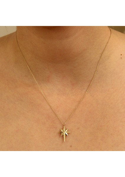 14 Ayar Altın Kutup Yıldızı Kolye