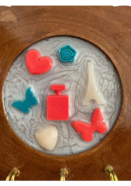 - Paris Temalı - Epoksi Ahşap Anahtar Askılığı (Tek Ürün) - Çap: 18 cm fiyatları