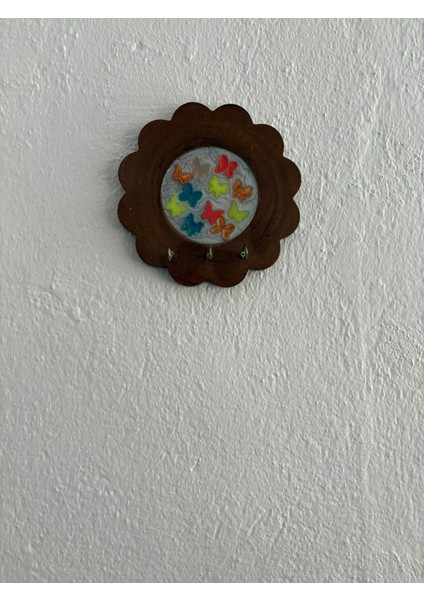 - Arı ve Uğur Böceği Figürlü - Epoksi Ahşap Anahtar Askılığı (Tek Ürün) - Çap: 18 cm modelleri