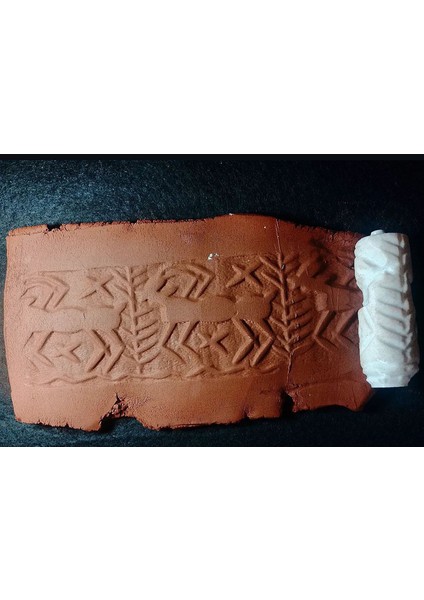 10 cm Doku Silindiri Sümer Antik Silindir Mühür Seramik Polimer Kil Desen Oklavası-Sümer7