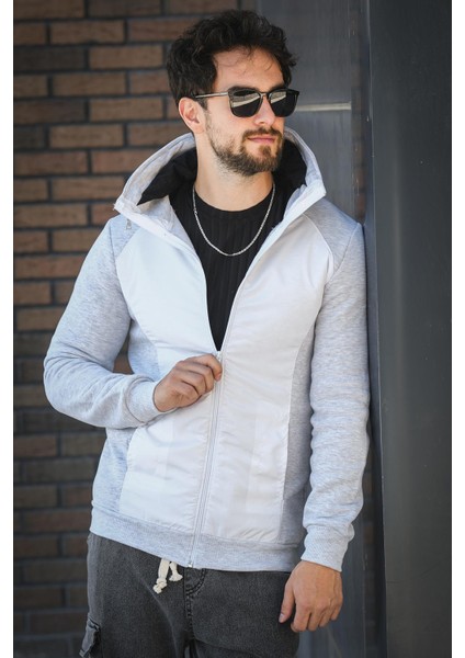 Fokt Üç Ip Şardonlu Parça Detaylı Gizli Kapüşonlu Erkek Sweatshirt fiyatları