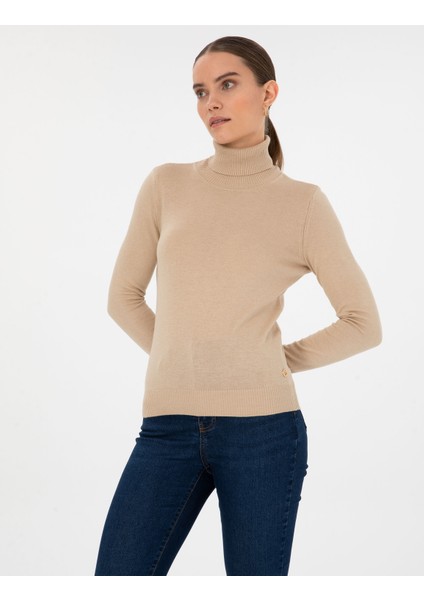 Kadın Bej Slim Fit Basic Kazak 50315747-VR011 modelleri