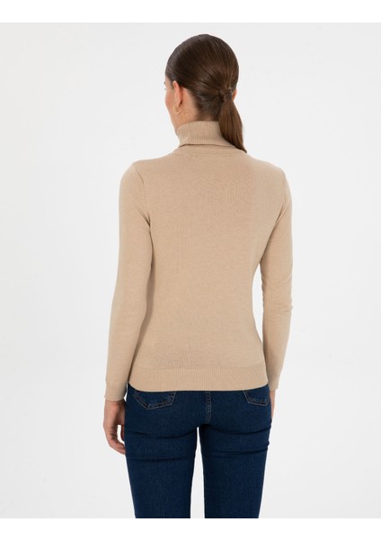 Kadın Bej Slim Fit Basic Kazak 50315747-VR011 indirimleri