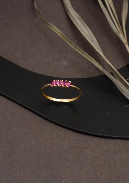 Kırmızı Beştaş 14 Ayar Altın Yüzük modelleri