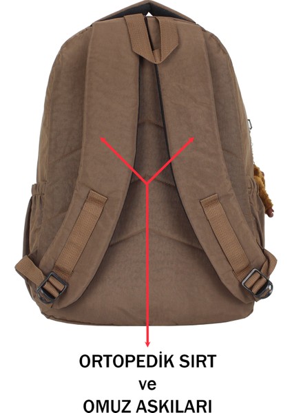 Su Geçirmez Krinkıl Kumaş Büyük Boy Çok Gözlü Ortopedik Okul Sırt Çantası Geniş Iç Hacim Yandancepli fırsatları