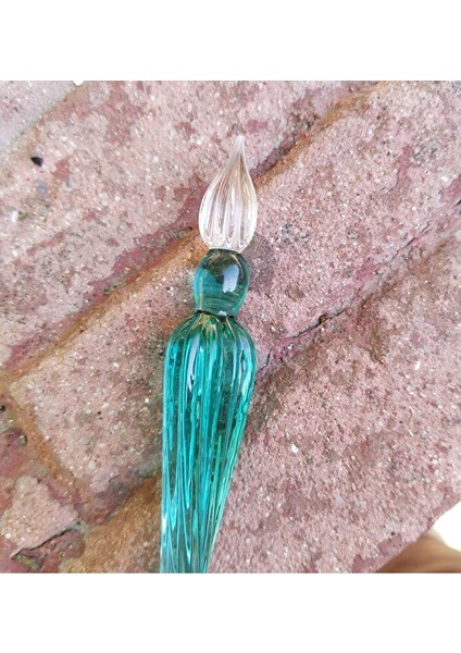 El Yapımı Cam Kalemi, Cam Kalem, Cam Çizim Kalemi, kaligrafi Kalem-Buz Yeşili modelleri