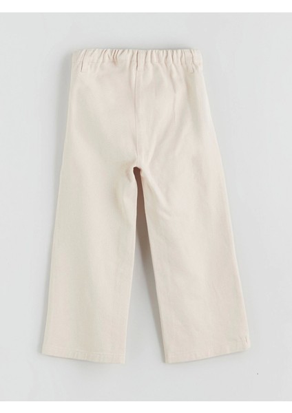 Lcw Kids Ekru Beli Lastikli Çiçekli Kız Çocuk Pantolon fiyatları