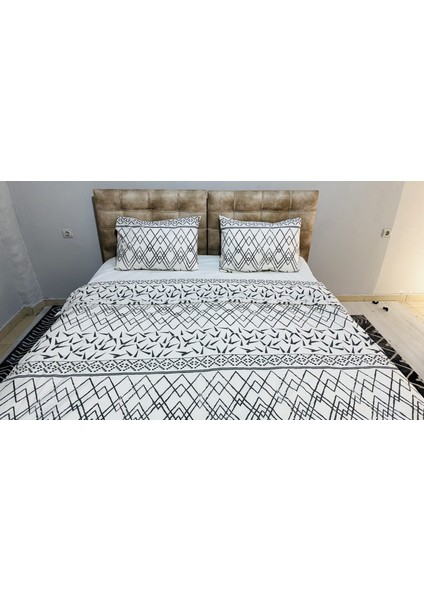 Çizgili Desenli Çift Kişilik Nevresim Takımı modelleri