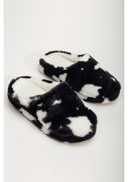 Kadın Desenli Peluş Yumuşak Hafif Ses Yapmayan Kaymaz Taban Çeyiz Bohça Kışlık Ev Terliği