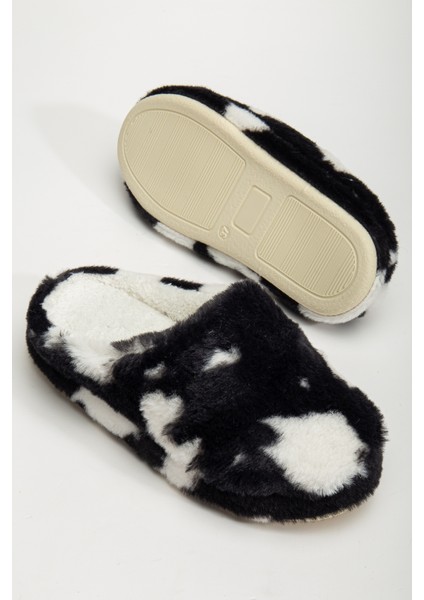 Kadın Desenli Peluş Yumuşak Hafif Ses Yapmayan Kaymaz Taban Çeyiz Bohça Kışlık Ev Terliği