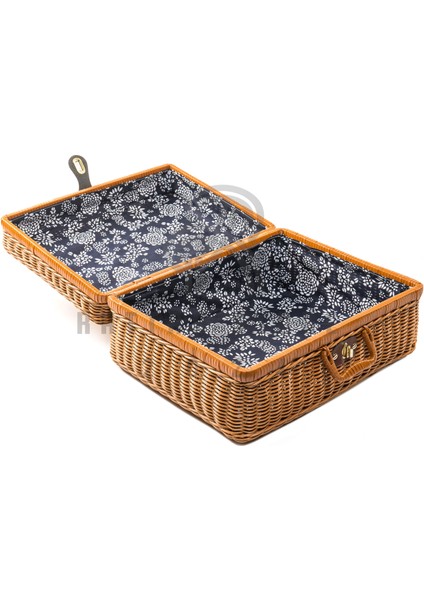 Desenli Kumaş Astarlı Plastik Rattan Sepet Çanta fiyatları