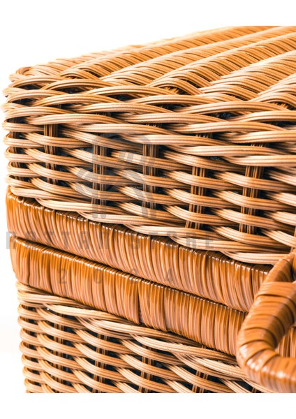 Desenli Kumaş Astarlı Plastik Rattan Sepet Çanta modelleri