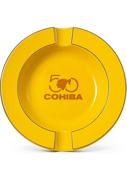 50. Yıl Ikili Sarı Büyük Porselen Puro Küllüğü