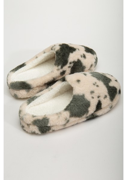 Kadın Desenli Peluş Yumuşak Hafif Ses Yapmayan Kaymaz Taban Çeyiz Bohça Kışlık Ev Terliği