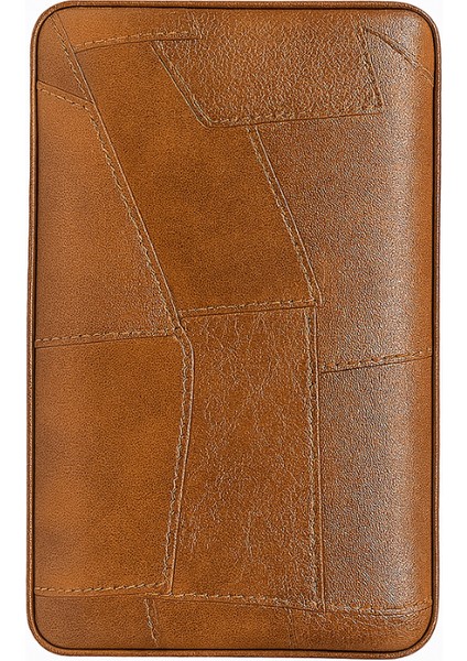 Dahili Çakmaklı Kahverengi Desenli Deri Puro Taşıma Çantası - Seyahat Humidoru