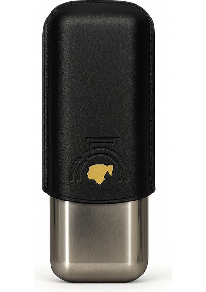 55. Yıl Siyah Deri-Metal Ikili Puro Kılıfı