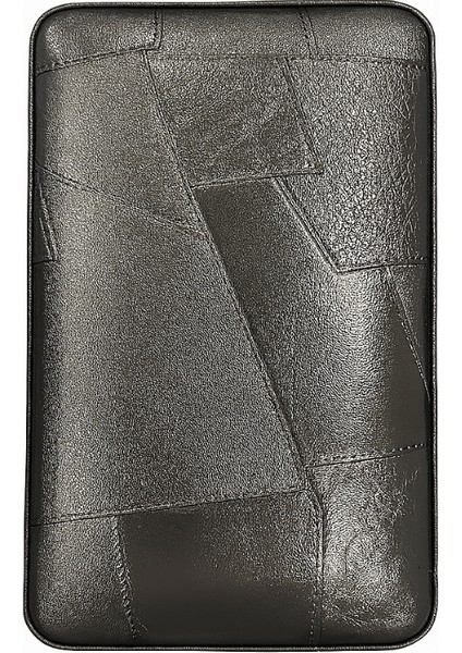 Dahili Çakmaklı Siyah Desenli Deri Puro Taşıma Çantası - Seyahat Humidoru