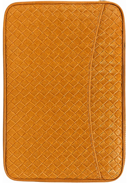 Dahili Çakmaklı Kahverengi Mozaik Desenli Deri Puro Taşıma Çantası - Seyahat Humidoru