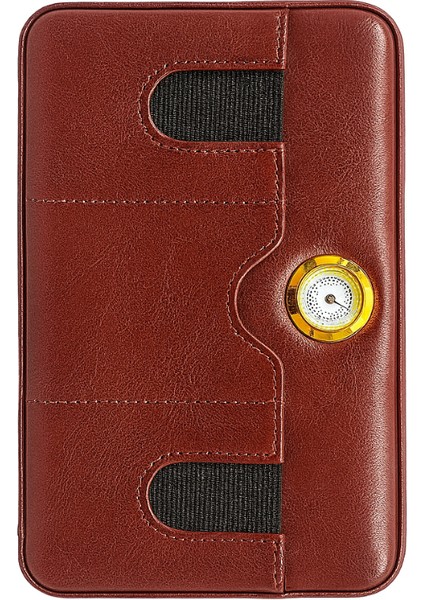 Çakmak Kesicili Bordo Deri Puro Taşıma Çantası - Seyahat Humidoru