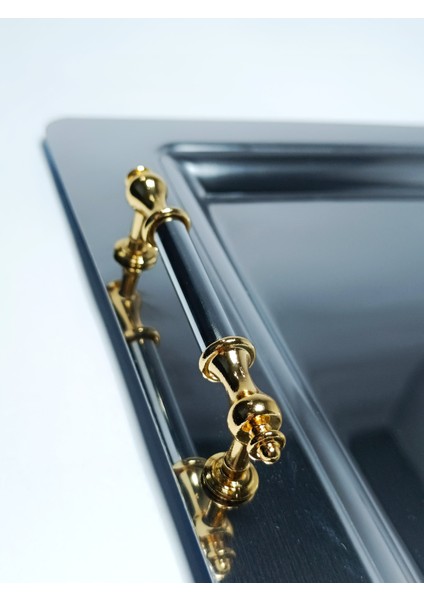 Lüx Çelik Çay,kahve Sunumluk Tepsi Özel Kulp Detaylı