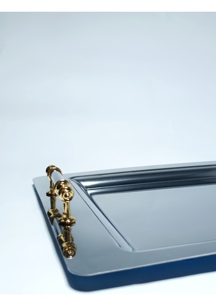 Lüx Çelik Çay,kahve Sunumluk Tepsi Özel Kulp Detaylı fırsatları