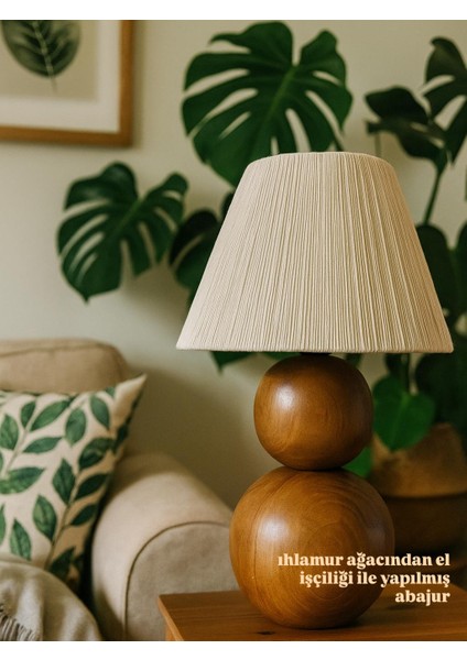 Ahşap Masa Lambası