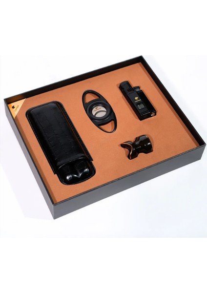 Çakmak Kesici Kılıf Sehpa Siyah Dörtlü Puro Seti fiyatları