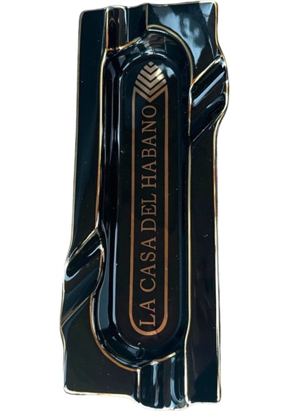 La Casa Del Habano Siyah Porselen Dörtlü Puro Küllüğü