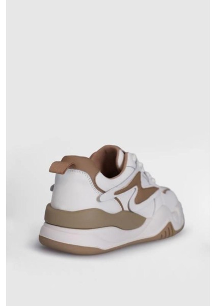 Maya Hakiki Deri 4cm Kalın Taban Sneaker Spor Ayakkabı