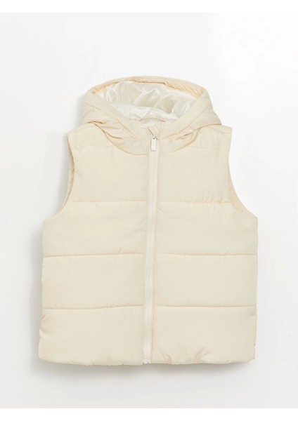 Lcw Kids Bej Kapüşonlu Kız Çocuk Şişme Yelek