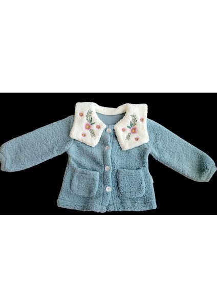 Kız Çocuk Kuzu Welsoft Nakışlı Arkası Atkılı Hırka Yumuşak Dokulu modelleri