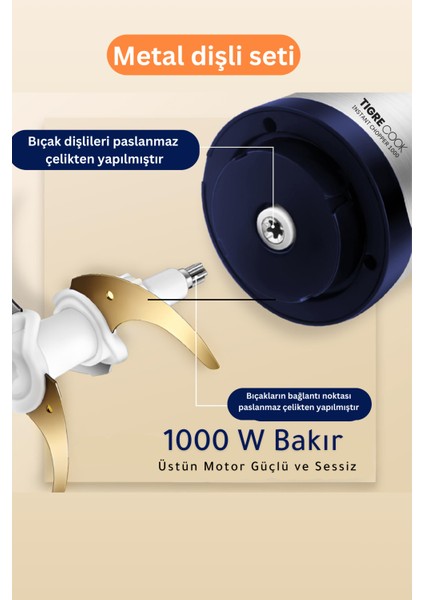 Instantchopper 1000 Pro – 2.3 L Cam ve Çelik Hazneli Et Kıyma & Sebze Rondo Doğrayıcı + Ekstra 1.2 L Hazne indirimleri
