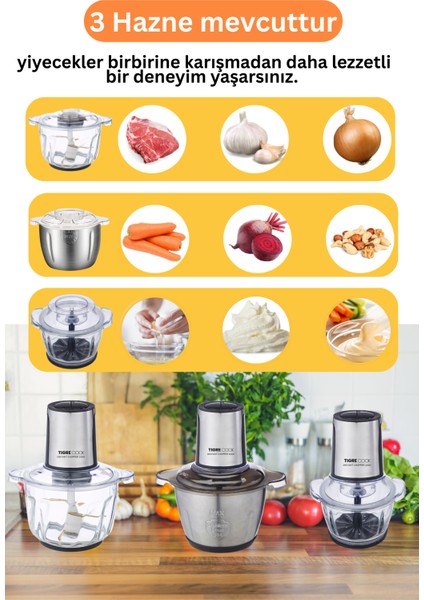 Instantchopper 1000 Pro – 2.3 L Cam ve Çelik Hazneli Et Kıyma & Sebze Rondo Doğrayıcı + Ekstra 1.2 L Hazne