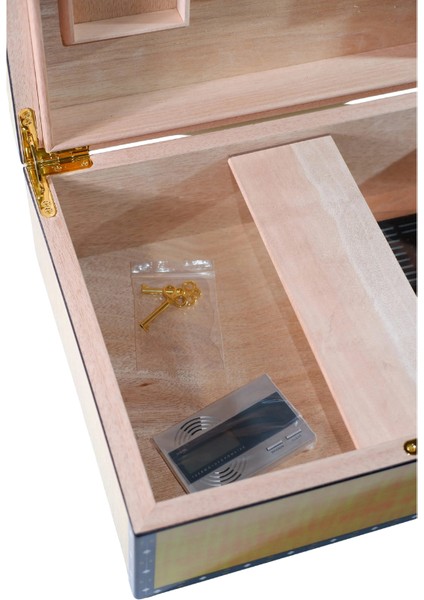 Premiumquality Flamengo Sarı Desenli Sedir Humidor Puro Kutusu fırsatları