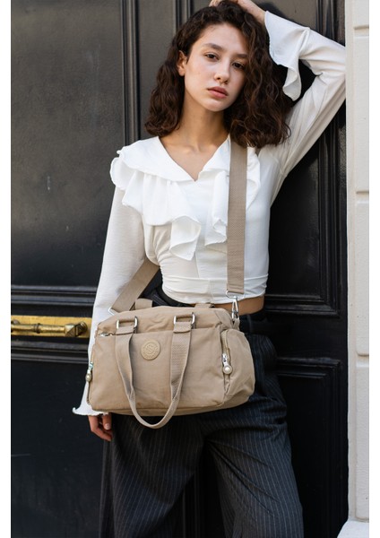 Unisex Krinkle Kumaş Omuz ve Çapraz Çanta fırsatları