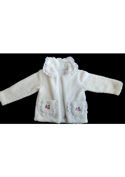 Kız Çocuk Kuzu Welsoft Nakışlı Arkası Atkılı Hırka Yumuşak Dokulu fiyatları