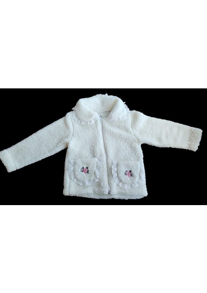 Kız Çocuk Kuzu Welsoft Nakışlı Arkası Atkılı Hırka Yumuşak Dokulu modelleri