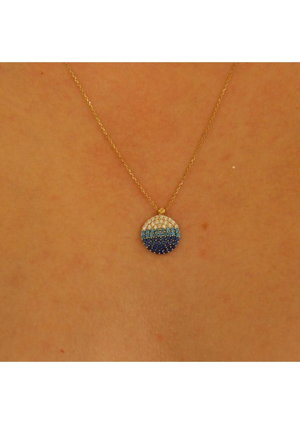 14 Ayar Okyanus Temalı Yuvarlak Taşlı Kolye fiyatları