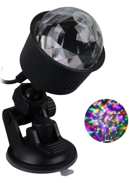AL-KX-6889 Projeksiyon Atmosferli Usbli 4 Watt Şarjlı Sihirli Rgb LED Disko Topu (5047)