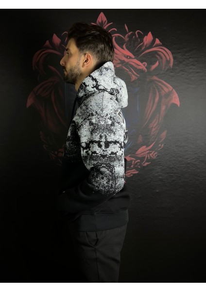 Kapşonlu %100 Pamuk Baskılı Sweatshirt fiyatları