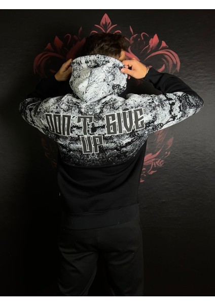 Kapşonlu %100 Pamuk Baskılı Sweatshirt